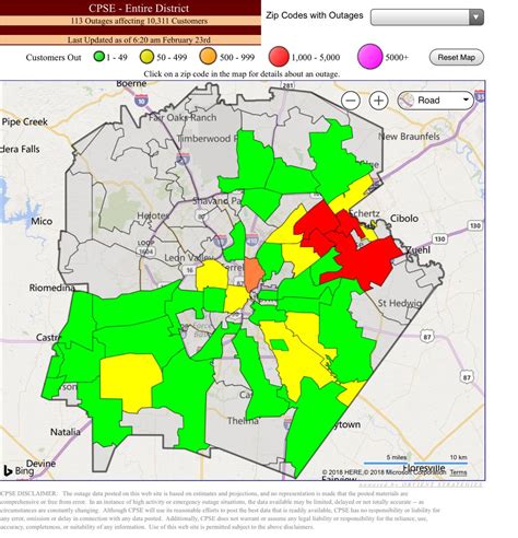 MAP San Antonio Power Outage Map